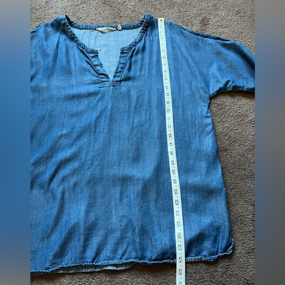 Soft Surroundings Chambray Split Sleeve Tunic Top - image 8